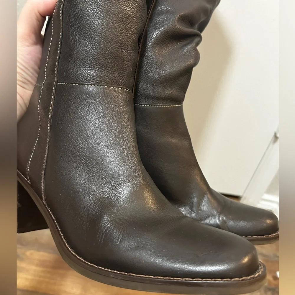 Matisse Lexi Leather Riding Boot Dark Brown Size 10